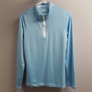 Blue half zip pullover